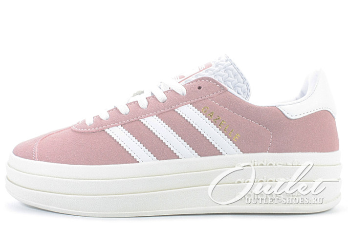 Кроссовки Adidas Gazelle Bold Super Pop Cloud White IG9653 розовые
