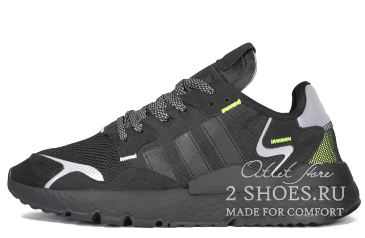 Кроссовки Adidas Nite Jogger 3M Core Black Green EE5884 черные