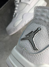 Кроссовки Nike Air Jordan 4 (IV) White GS 25th Anniversary живое фото 4