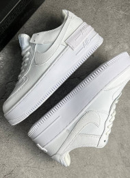 Кроссовки Nike Air Force 1 Low Shadow Triple White живое фото 1