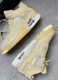 Кроссовки Nike Air Jordan 4 (IV) Off White Sail живое фото 1